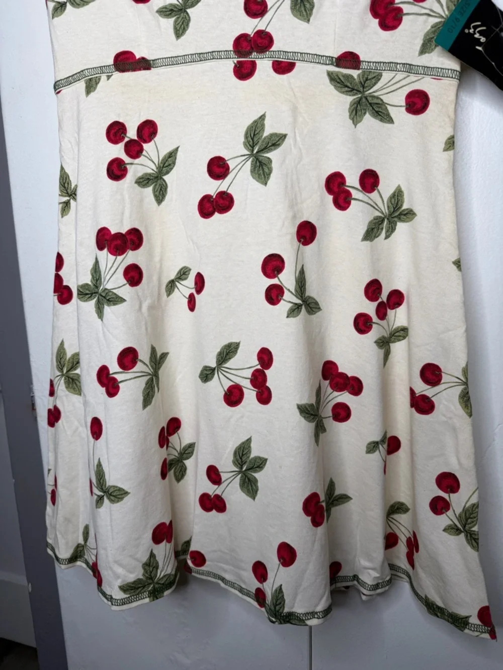 all that jazz baby doll dress vintage size 9/10 Cherry Print pinup retro NWT - Picture 3 of 11